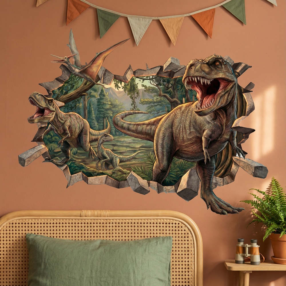 Stickers for Kids: Wall Hole Dinosaurs T-Rex