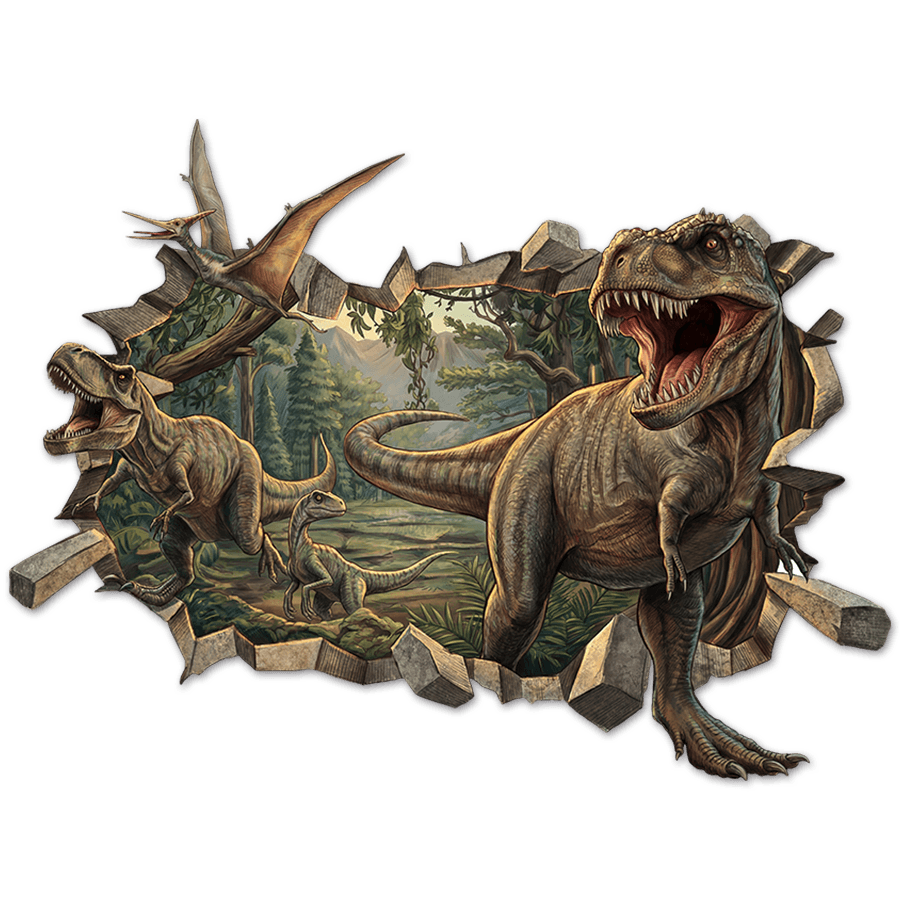 Stickers for Kids: Wall Hole Dinosaurs T-Rex