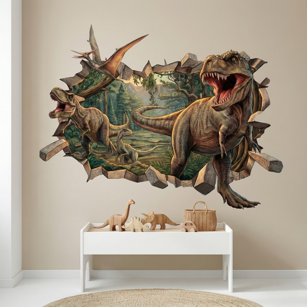 Stickers for Kids: Wall Hole Dinosaurs T-Rex