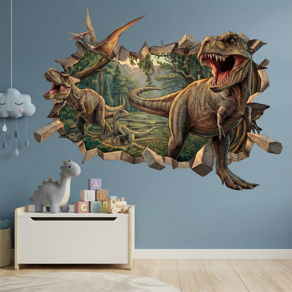 Stickers for Kids: Wild Dinosaurs Wall Hole