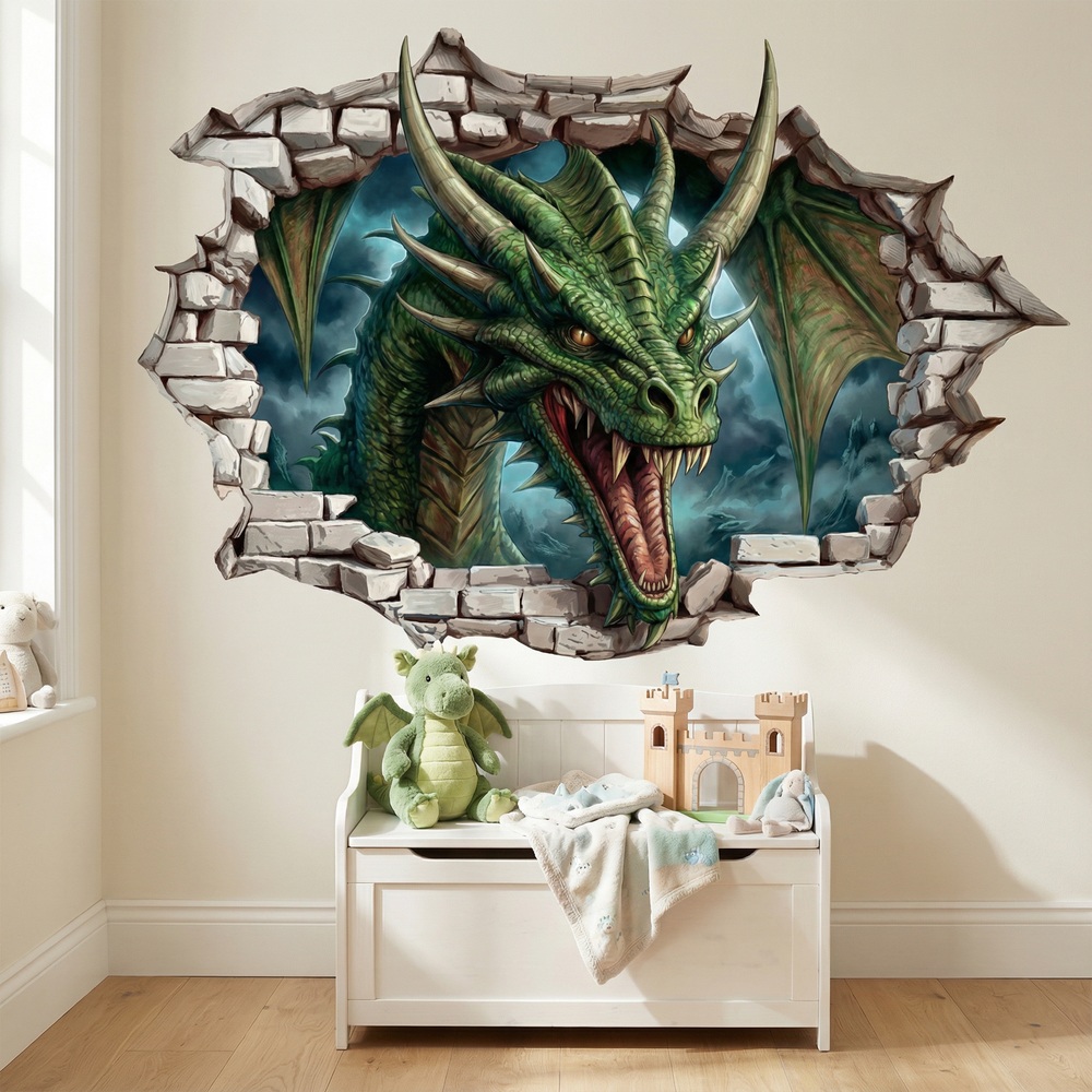 Stickers for Kids: Velociraptor Action Wall Hole