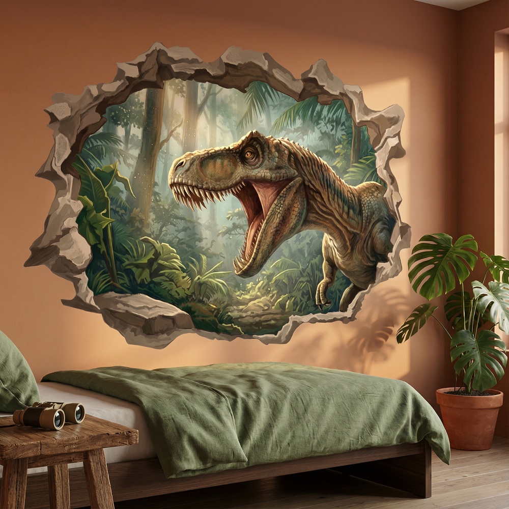 Stickers for Kids: Colossal T-Rex Wall Hole