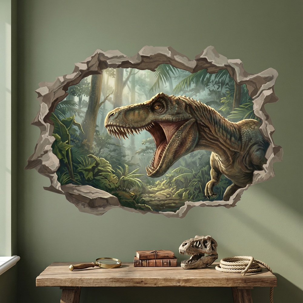 Stickers for Kids: Colossal T-Rex Wall Hole