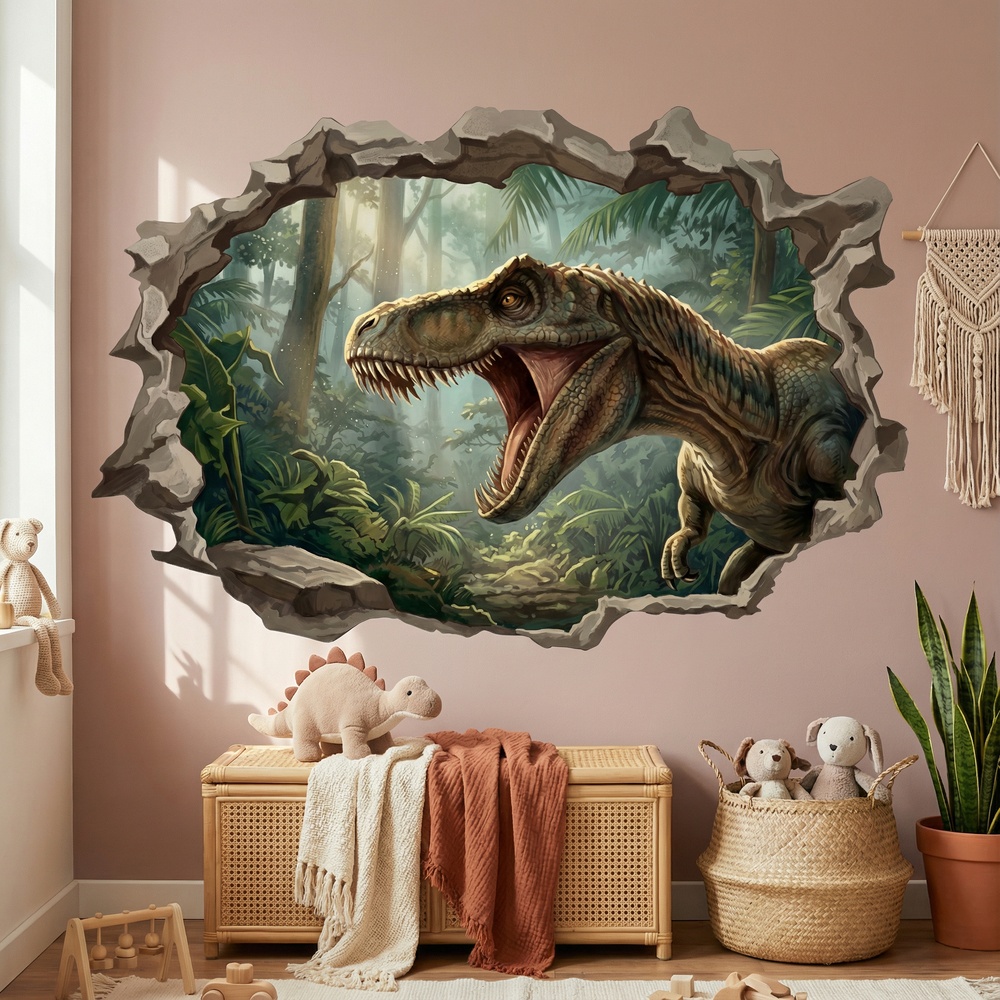 Stickers for Kids: Colossal T-Rex Wall Hole