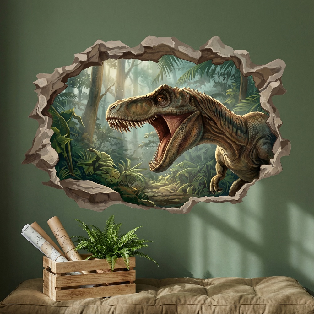 Stickers for Kids: Colossal T-Rex Wall Hole
