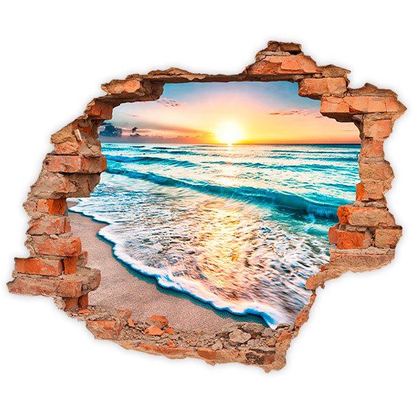 Wall Stickers: Hole Sunrise on the beach