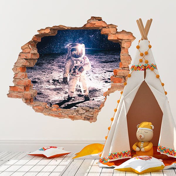 Wall Stickers: Hole Astronaut on the moon