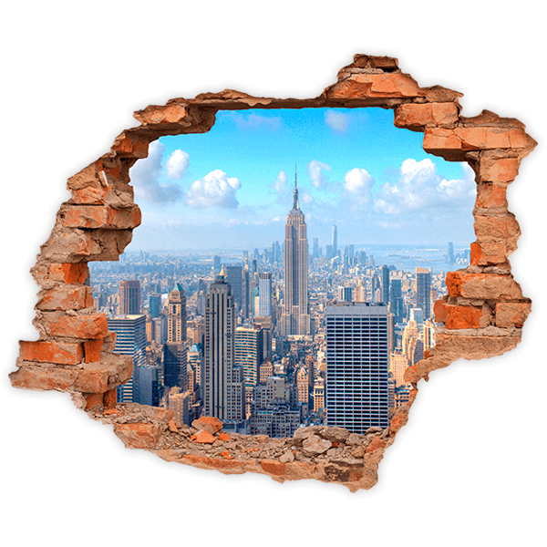 Wall Stickers: Hole Manhattan Skyscrapers 0