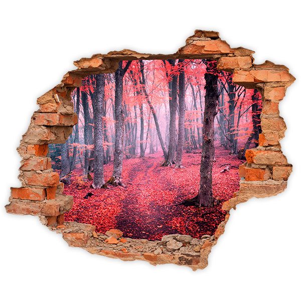 Wall Stickers: Hole Red Forest