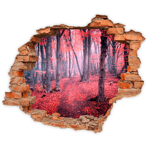 Wall Stickers: Hole Red Forest 0