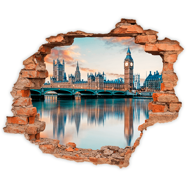 Wall Stickers: Hole London and the River Thames 0