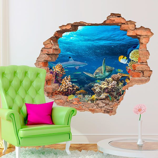 Wall Stickers: Hole Marine Animals