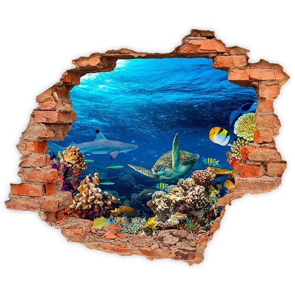 Wall Stickers: Hole Marine Animals