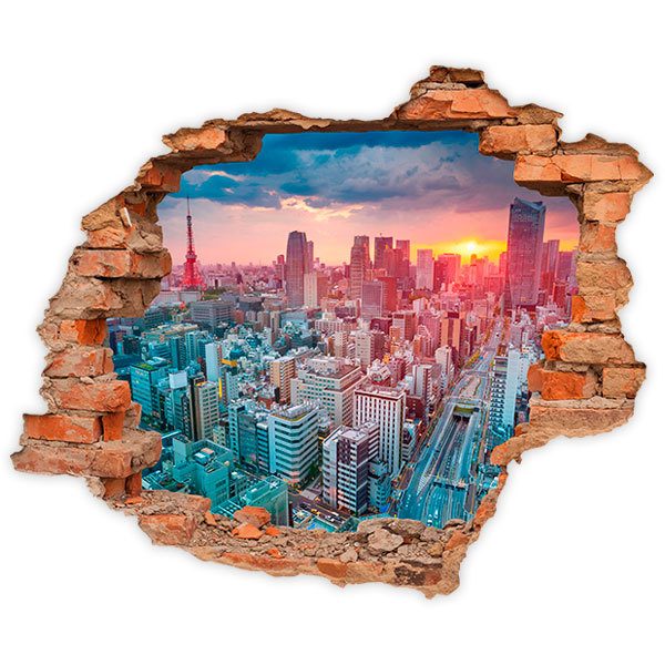 Wall Stickers: Hole Sunrise in Tokyo