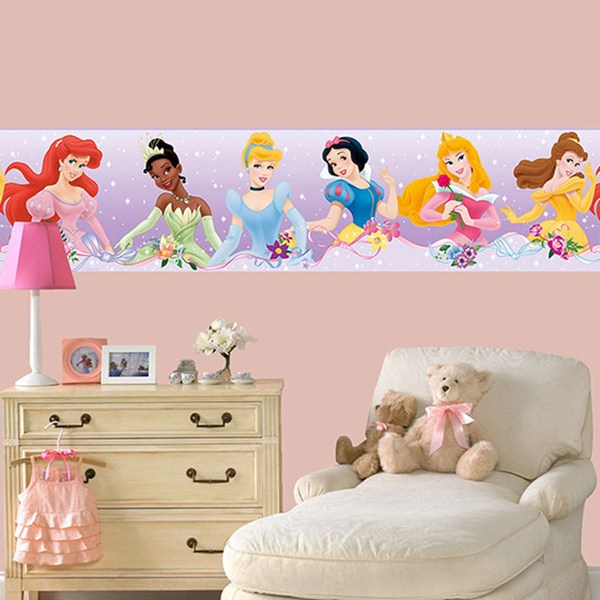 wall kid sticker seamless disney princesses | muraldecal