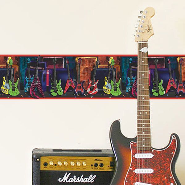 Wall Stickers: Wall border Guitars