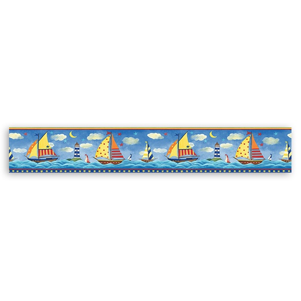 Wall Stickers: Wall border Colorful Boats