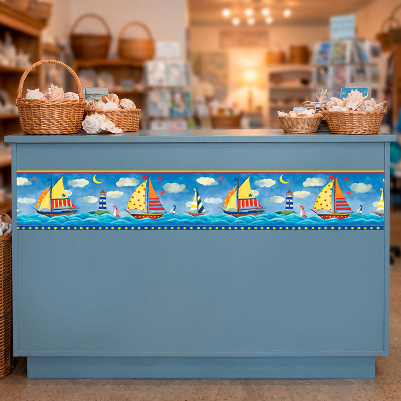 Wall border Colorful Boats 7/14