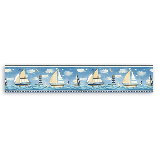 Stickers for Kids: Wall border boats