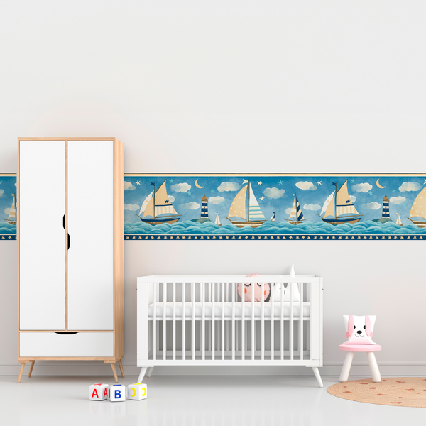 Stickers for Kids: Wall border boats