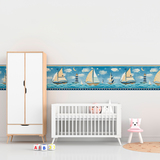 Stickers for Kids: Wall border boats 3