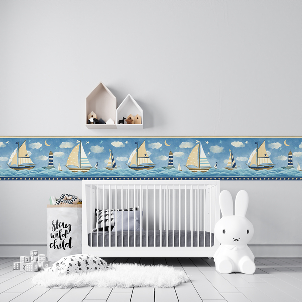 Stickers for Kids: Wall border boats