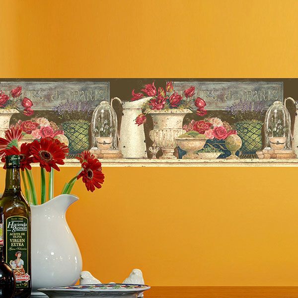 Wall Stickers: Wall border Flower  of Paris