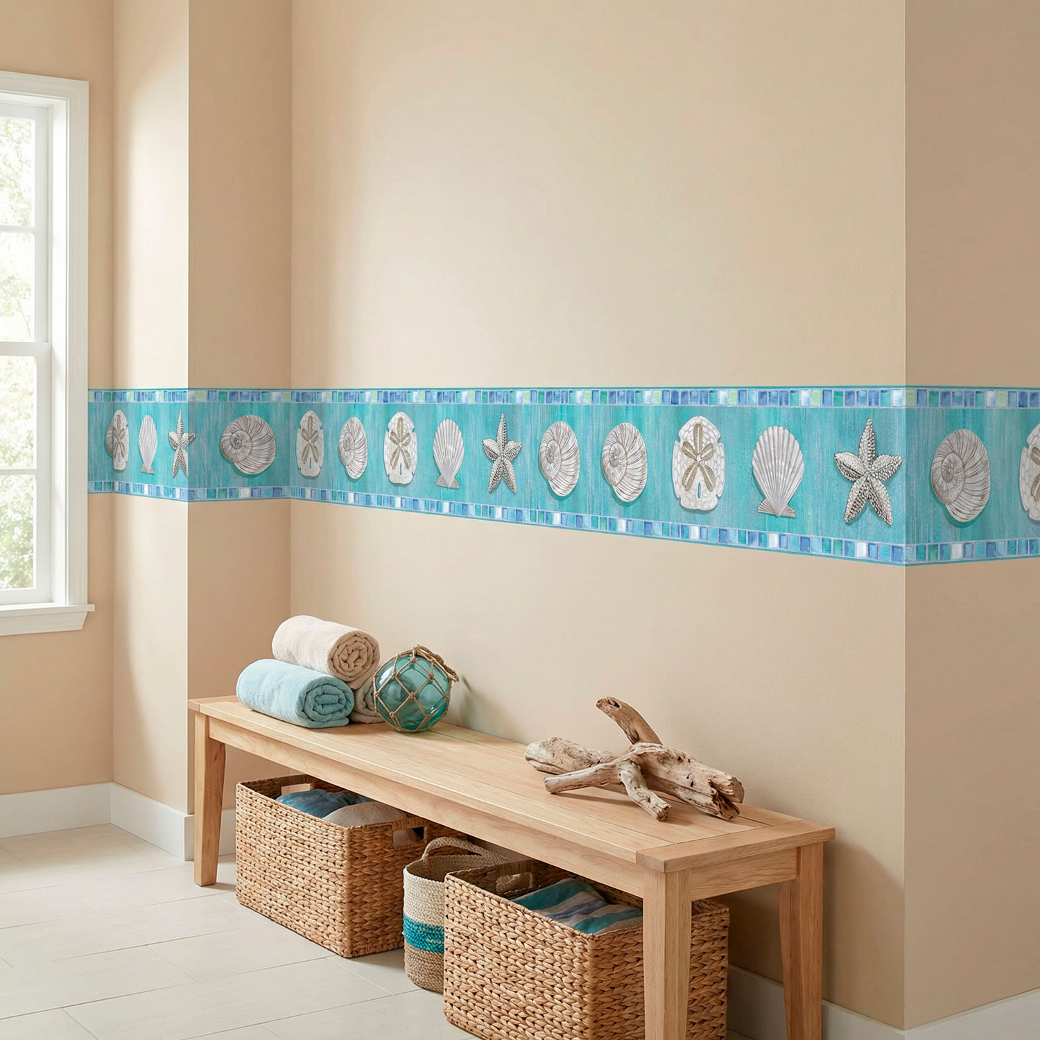 Wall Stickers: Wall border seashells