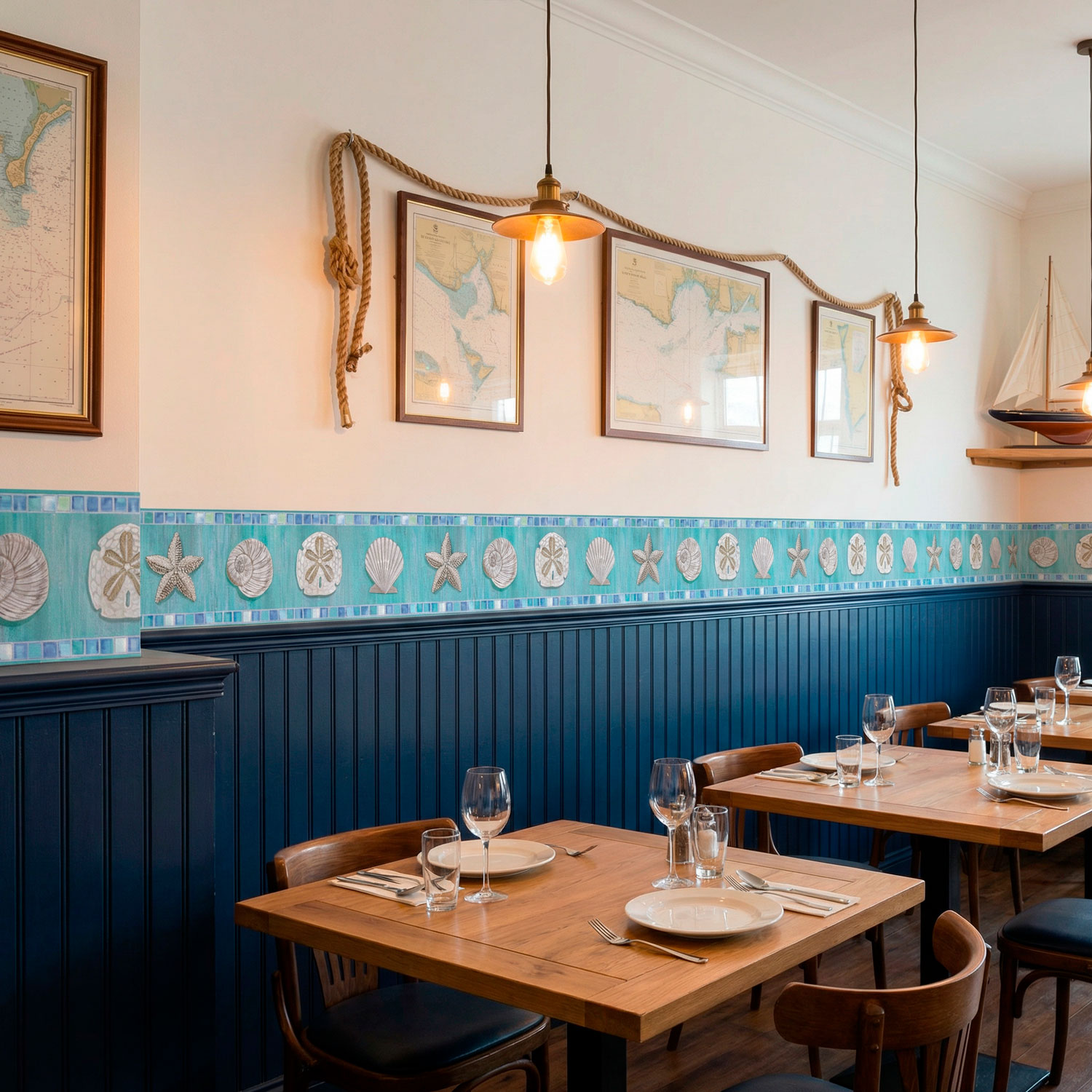 Wall Stickers: Wall border seashells