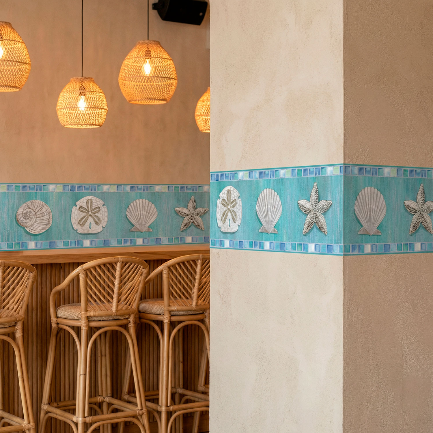 Wall Stickers: Wall border seashells