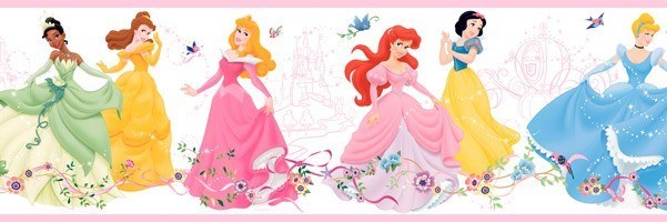 Stickers for Kids: Wall border Disney Princesses dancing