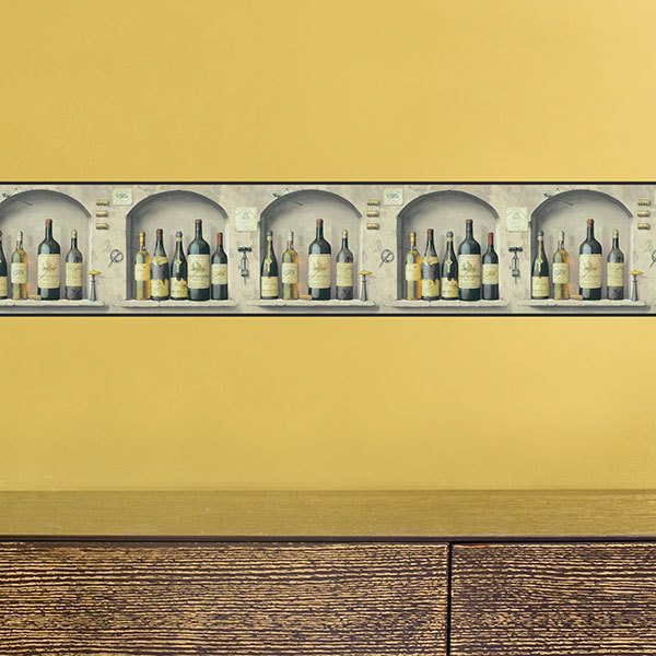 Wall Stickers: Wall Border Wine bottles