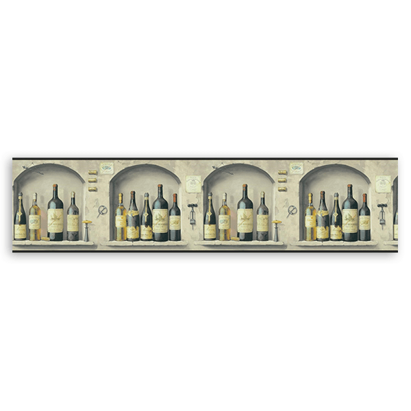 Wall Stickers: Wall Border Wine bottles