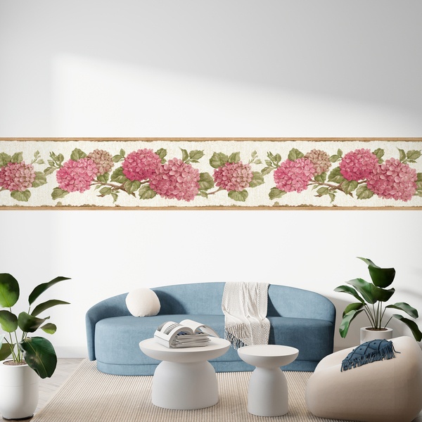 Wall Stickers: Wall Border Hydrangea