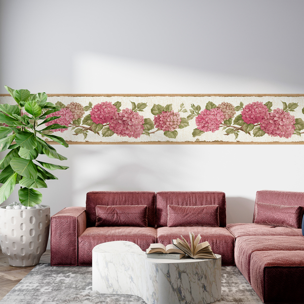 Wall Stickers: Wall Border Hydrangea