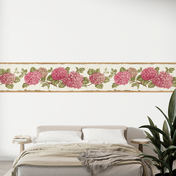 Wall Stickers: Wall Border Hydrangea