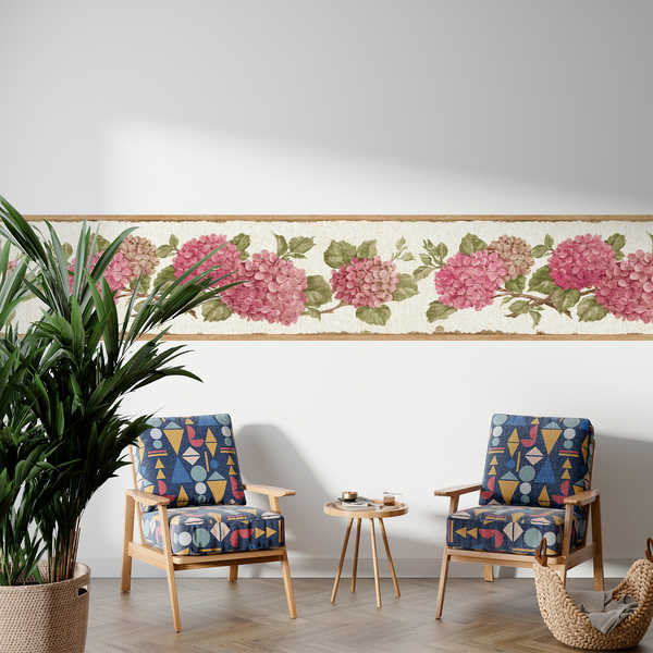 Wall Stickers: Wall Border Hydrangea