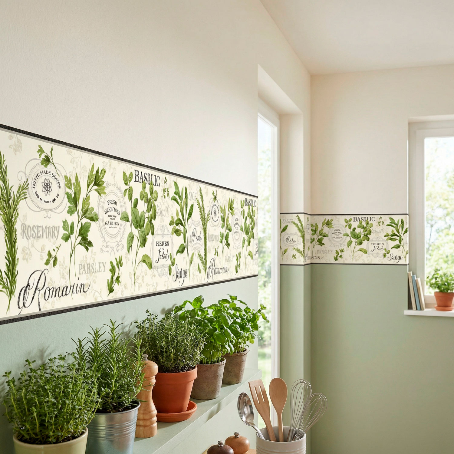 Wall Stickers: Wall Border culinary herbs
