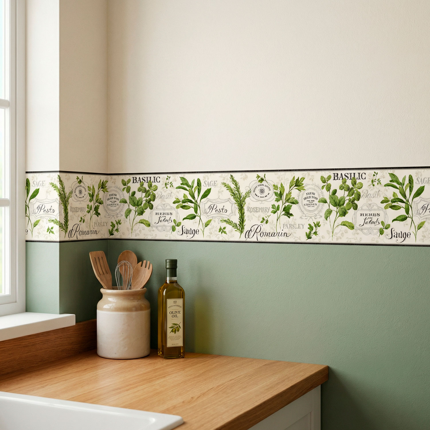 Wall Stickers: Wall Border culinary herbs