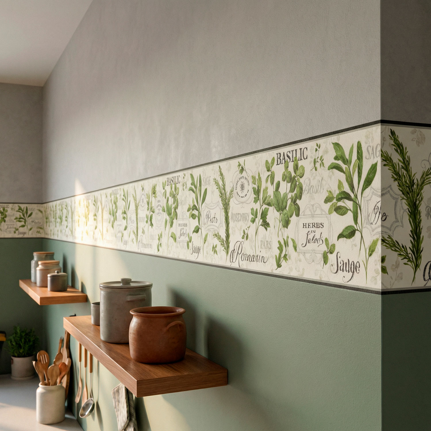 Wall Stickers: Wall Border culinary herbs