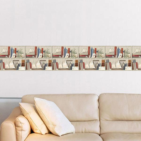 Wall Stickers: Wall Border clear bookshelf