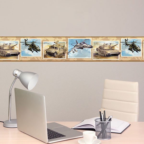 Wall Stickers: Wall Border army vehicles 1