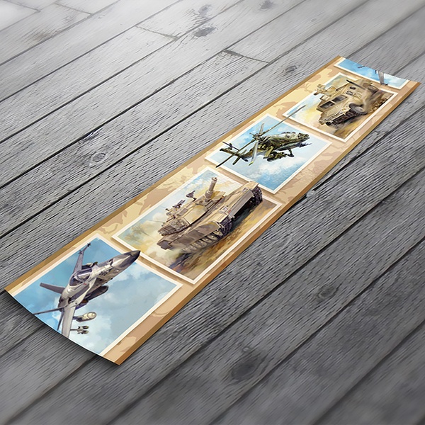 Wall Stickers: Wall Border army vehicles