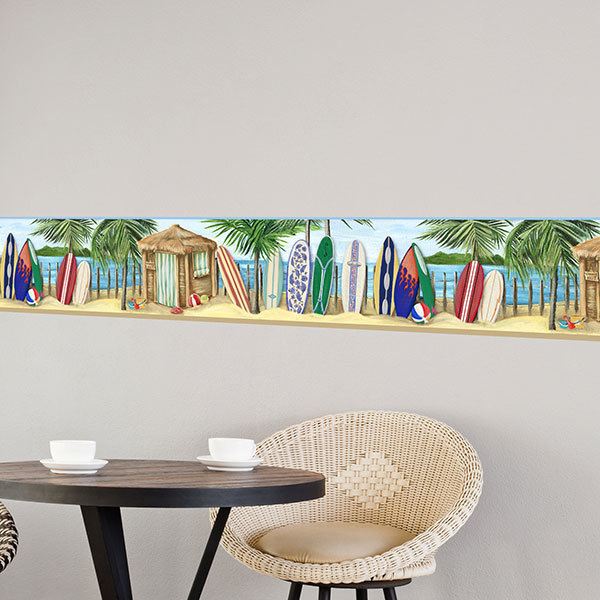 Wall Stickers: Wall Border  Hawaiian beach