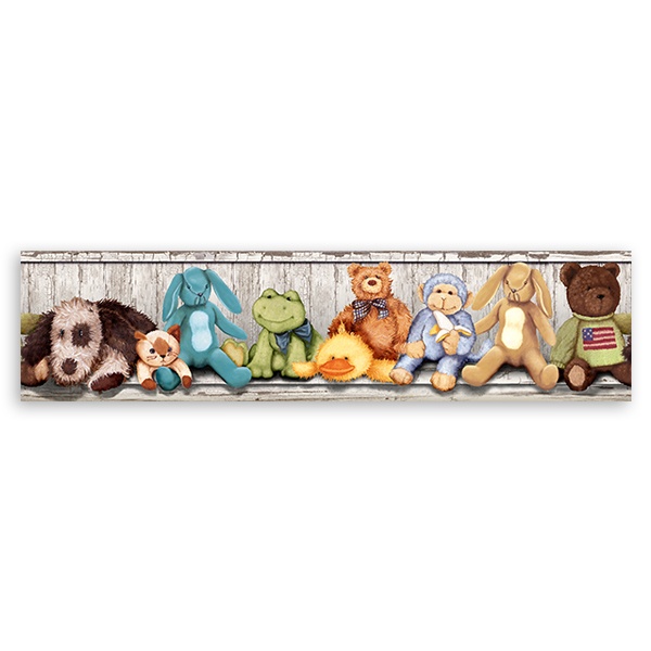 Stickers for Kids: Wall Border Stuffed animals on the shelf