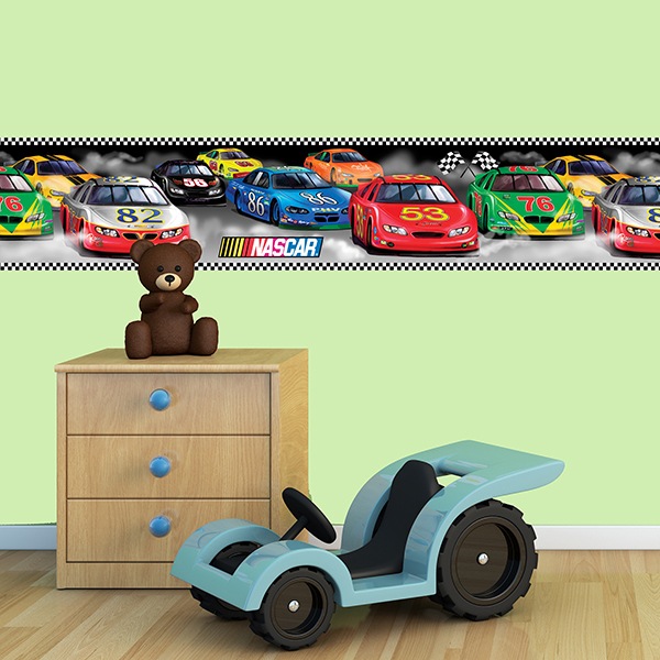 Stickers for Kids: Wall Border Nascar