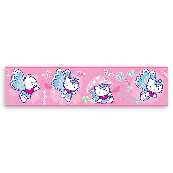 Stickers for Kids: Wall Border Hello Kitty butterfly