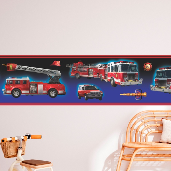 Stickers for Kids: Wall Border Firefighters