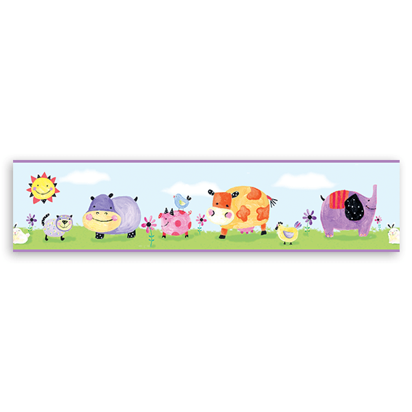 Stickers for Kids: Wall Border Colorful Animals 0