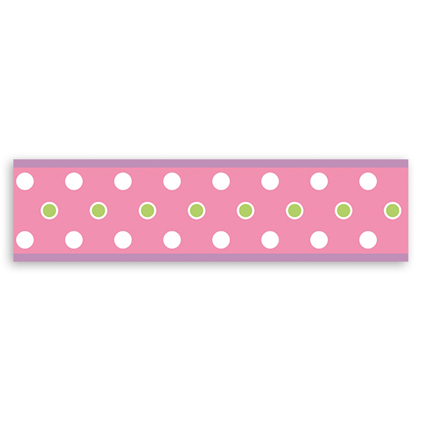 Stickers for Kids: Wall Border Pink with circles